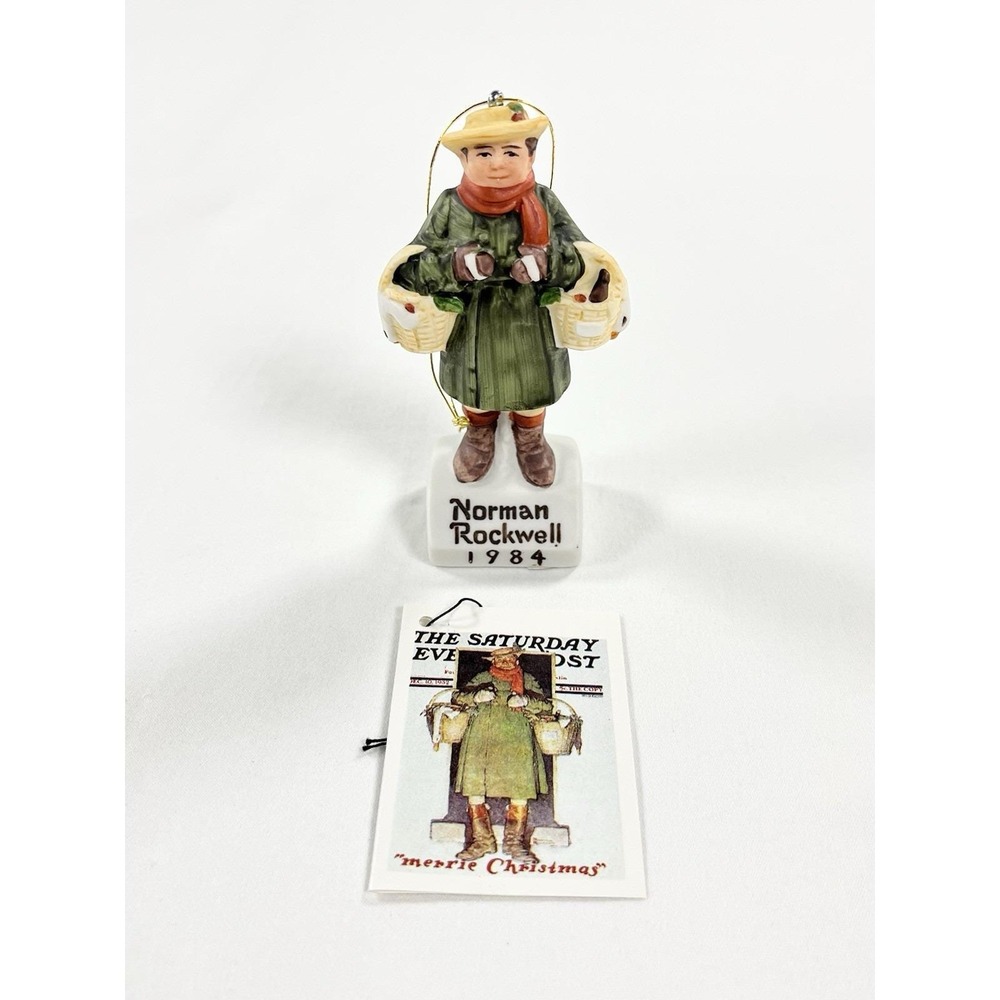 1984 Norman Rockwell Christmas Bounty Ornament Saturday Evening Post Vintage New